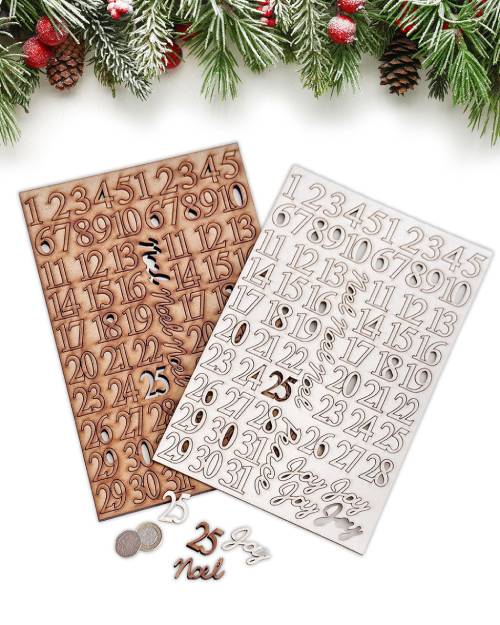 Christmas Numbers & Words MDF Kit – 140 Pieces